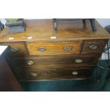 A 19th CENTURY MAHOGANY CHEST,