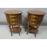 A PAIR OF CONTINENTAL KINGWOOD AND MARQUETRY CHESTS,