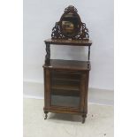 A 19Tth CENTURY WALNUT AND SATINWOOD INLAID MUSIC CABINET,