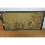 A PAIR OF NEEDLEWORK FRAMED PANELS,