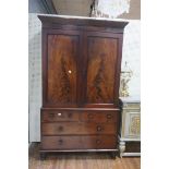 A GOOD 19th CENTURY MAHOGANY LINEN PRESS ON CHEST,