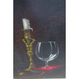 SAM MCLARNON Seascape A Watercolour J WARD Still Life Rubber and Candlestick on a table Oil on