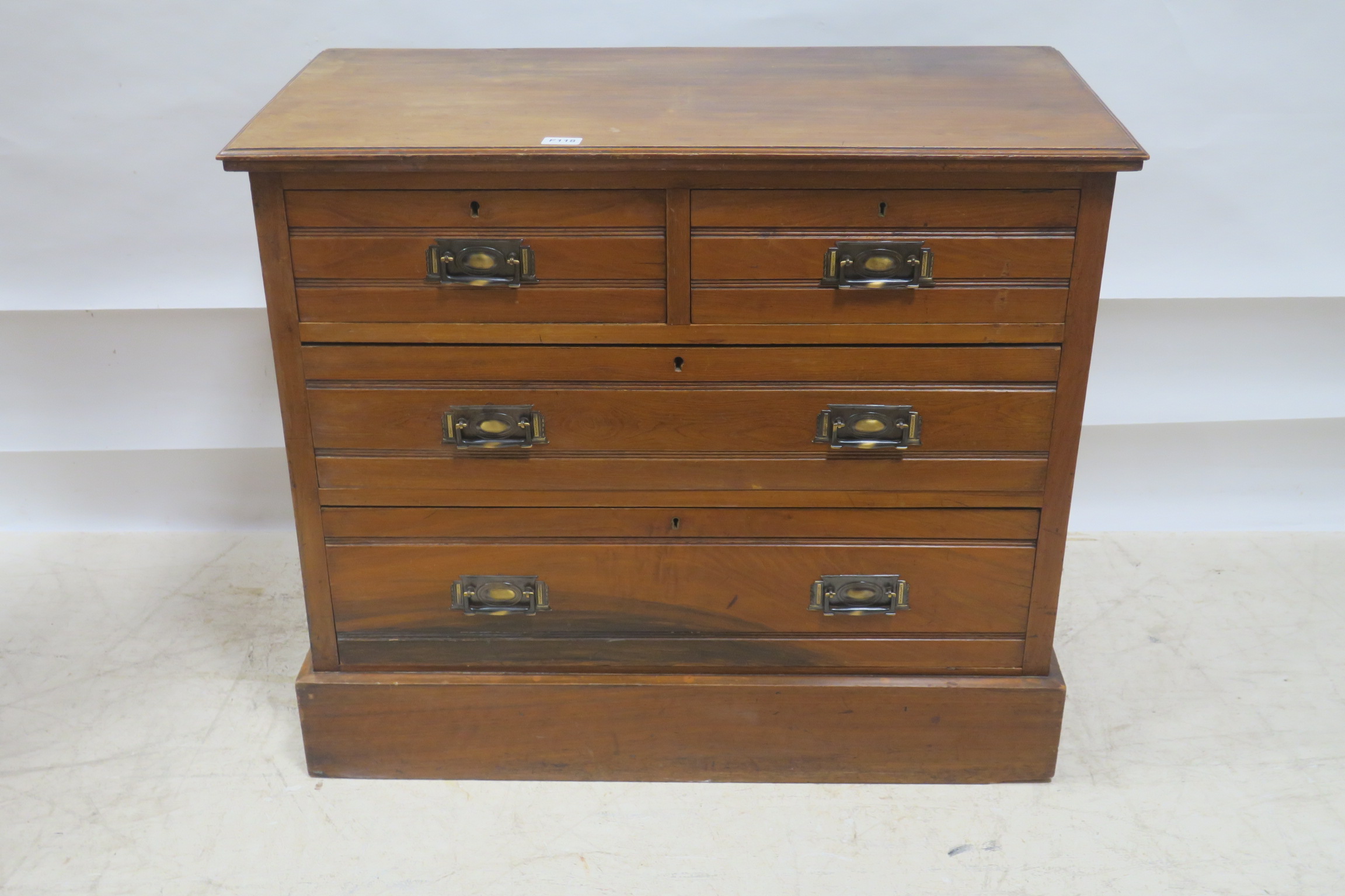 A 19th CENTURY SATIN BIRCH CHEST,