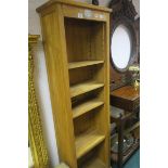 A HARDWOOD FIVE TIER OPENFRONT BOOKSHELF,