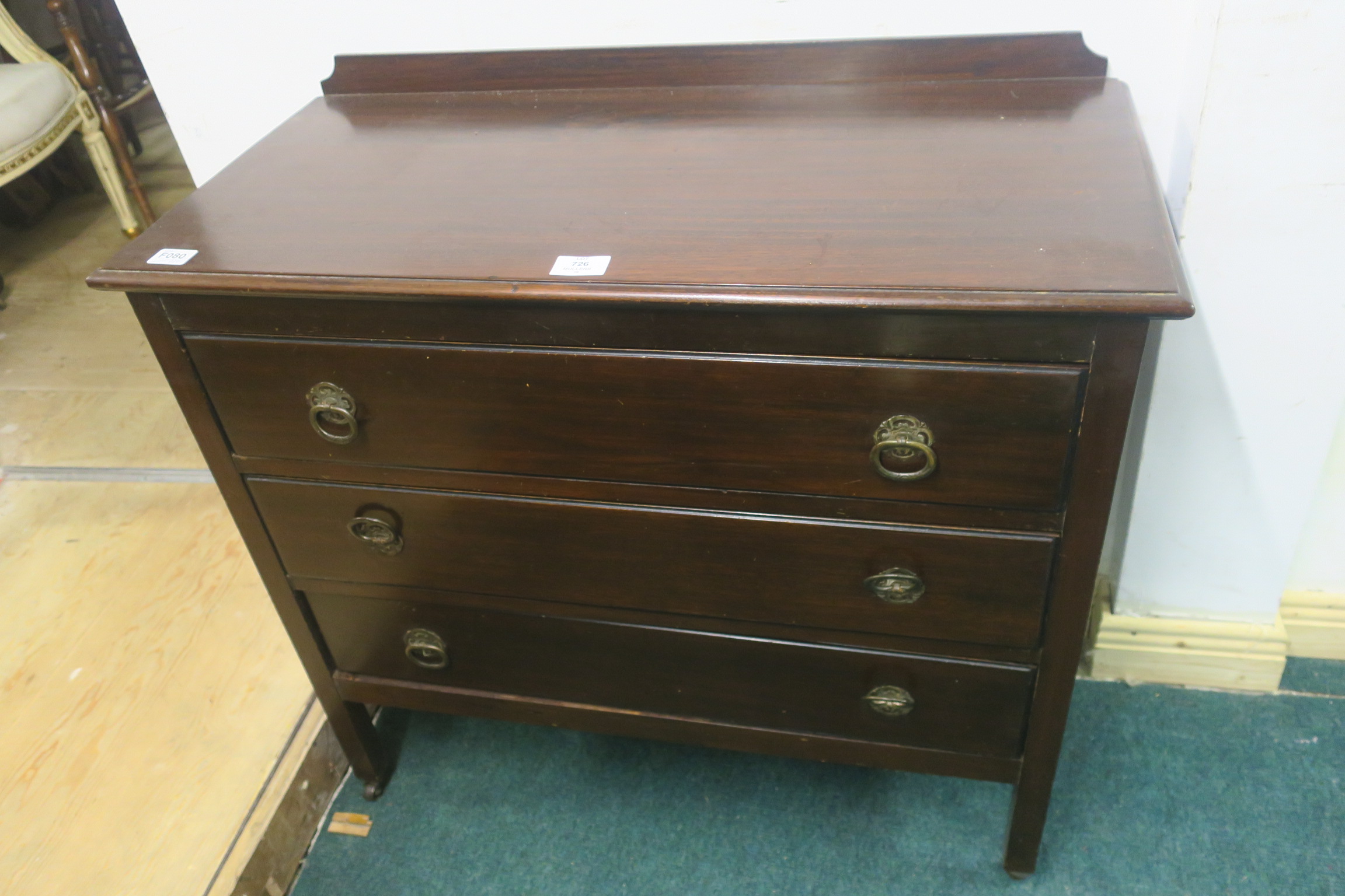 A MAHOGANY CHEST,