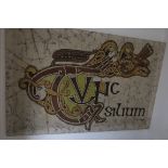 A FRAMED BATIK Inscribed 'Silium' Monogrammed H.M.