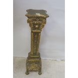 A CONTINENTAL GILT AND POLYCHROME PEDESTAL,