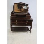 A 19th CENTURY MAHOGANY AND SATINWOOD CROSS BANDED DRESSING CHEST,