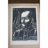 HARRY KERNOFF RHA 1900 - 1974 JAMES CONNOLLY AND THE CITIZEN ARMY DUBLIN EXECUTED 1916 a wood cut