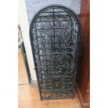 A WROUGHT IRON FIFTY SIX BOTTLE WINE SAFE,