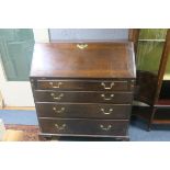 A GEORGIAN OAK BUREAU,