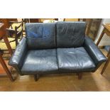 A RETRO TWO SEATER HIDE UPHOLSTERED SETTEE, Recliner,