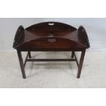 A GEORGIAN DESIGN MAHOGANY BUTLER'S TRAY AND STAND,