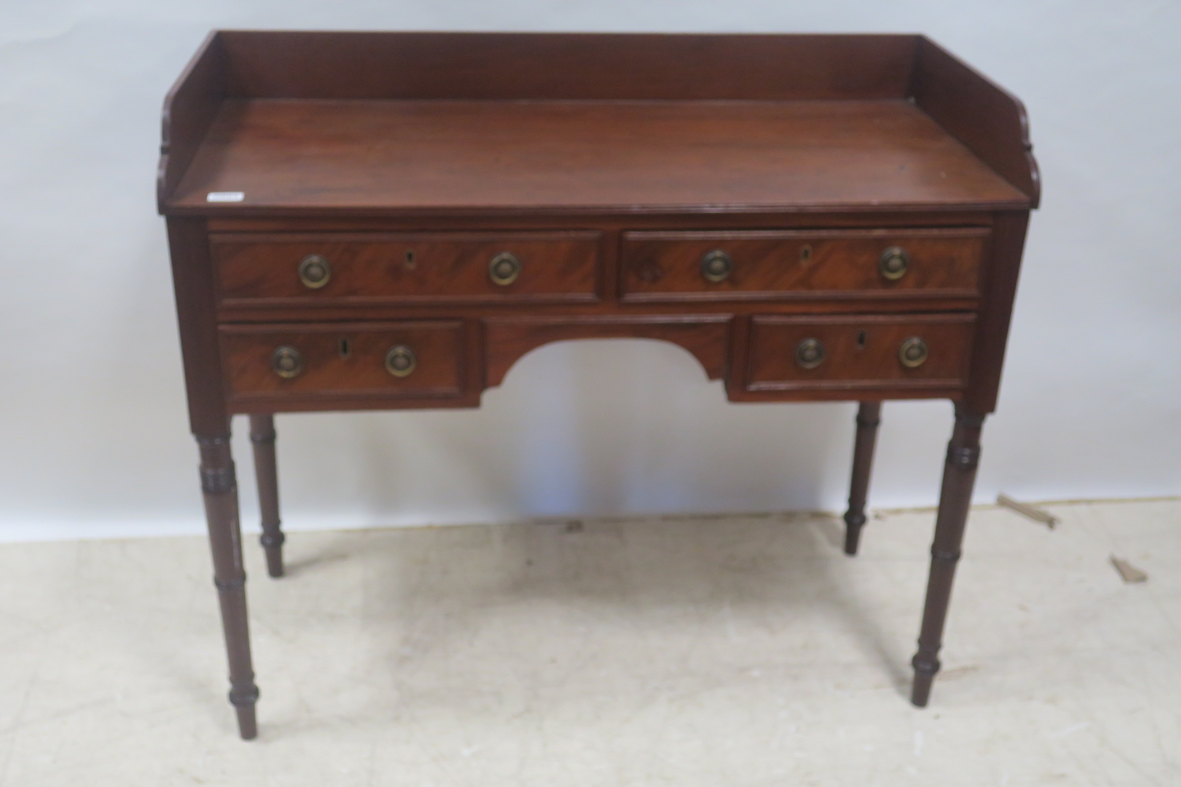 A 19th CENTURY MAHOGANY SIDE TABLE,