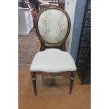 A CONTINENTAL MAHOGANY AND GILT BRASS MOUNTED SIDE CHAIR,