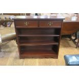 A MAHOGANY OPEN FRONT BOOKCASE,