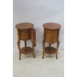 A PAIR OF WALNUT PEDESTALS,