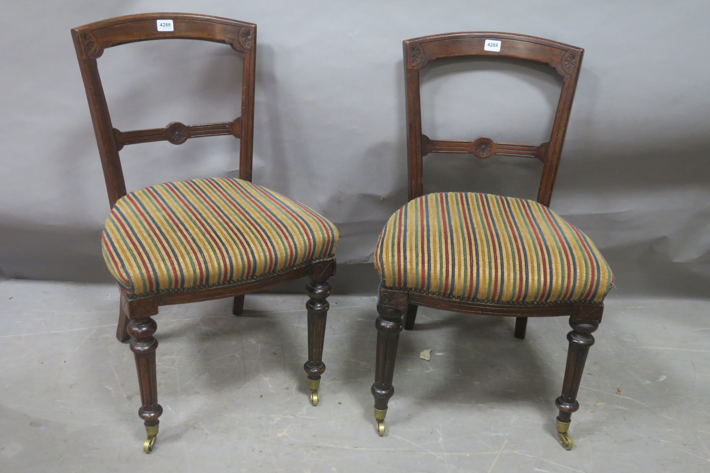 A PAIR OF 19th CENTURY MAHOGANY SIDE CHAIRS,