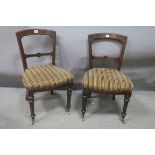 A PAIR OF 19th CENTURY MAHOGANY SIDE CHAIRS,