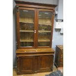 A 19th CENTURY MAHOGANY LIBRARY BOOKCASE,