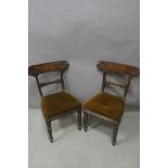 A VERY FINE SET OF SIX WILLIAM IV MAHOGANY DINING CHAIRS,