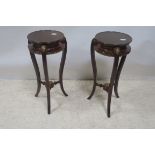 A PAIR OF MAHOGANY AND GILT BRASS MOUNTED JARDINIERE TABLES,