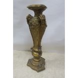 A 19th CENTURY CONTINENTAL GILT PLASTERWORK JARDINIERE STAND,