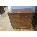 A 19th CENTURY MAHOGANY CHEST,