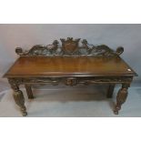 A GOOD 19th CENTURY CARVED OAK SIDE TABLE,