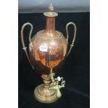 A 19th CENTURY COPPER AND BRASS SAMOVAR,