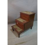 A 19th CENTURY MAHOGANY BED STEPS,