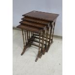 A NEST OF FOUR YEW WOOD TABLES,