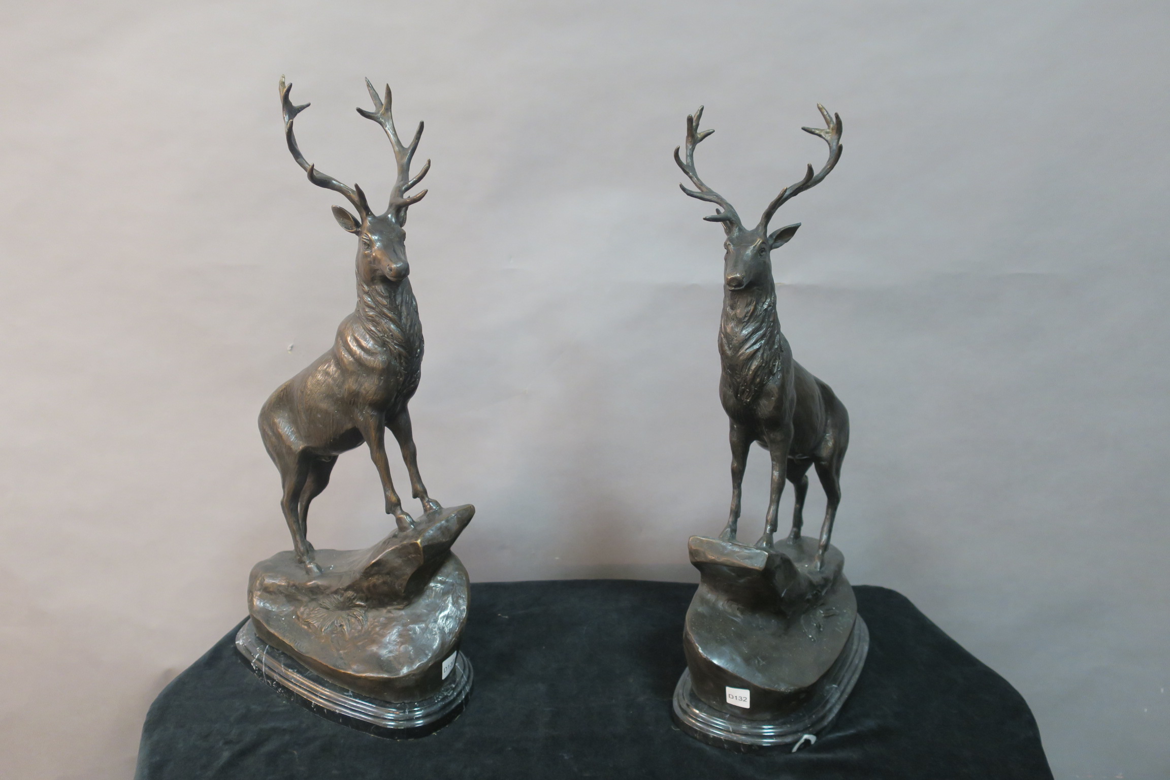 A PAIR OF CAST BRONZE FIGURES,