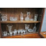 A COLLECTION OF GLASS, to include six Waterford cut glass sherry glasses,