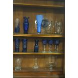 A COLLECTION OF BRISTOL GLASS, together with a glass vase, etc.