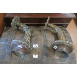 A VERY FINE PAIR OF 19th CENTURY CAST BRONZE WALL LIGHTS,