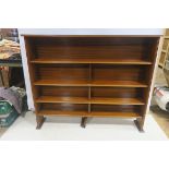 A MAHOGANY FIVE TIER OPEN FRONT BOOKSHELF,