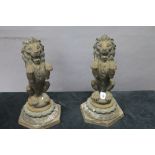 A PAIR OF 19th CENTURY CAST IRON FIGURES,
