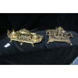 A BRASS INKWELL,