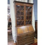 A GOOD GEORGIAN MAHOGANY BUREAU BOOKCASE,