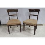 A SET OF THREE WILLIAM IV MAHOGANY DINING CHAIRS,