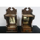 A PAIR OF 19th CENTURY MAHOGANY WALL BRACKETS,