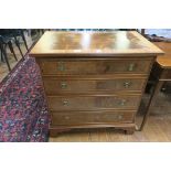 A GEORGIAN MAHOGANY CROSS BANDED CHEST,