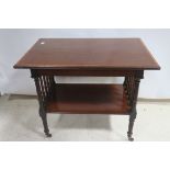 A 19th CENTURY MAHOGANY AND SATINWOOD CROSS BANDED OCCASIONAL TABLE,