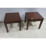 A PAIR OF CHERRYWOOD END TABLES,