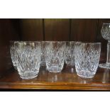 A SET OF SIX WATERFORD CUT GLASS TUMBLERS,