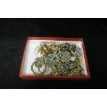 A COLLECTION OF COSTUME JEWELLERY, in box,