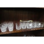 ELEVEN WATERFORD CUT GLASS WHISKEY TUMBLERS,