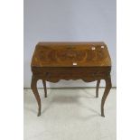 A CONTINENTAL KINGWOOD AND MARQUETRY BUREAU,