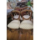 A SET OF FOUR 19th CENTURY MAHOGANY DINING CHAIRS,